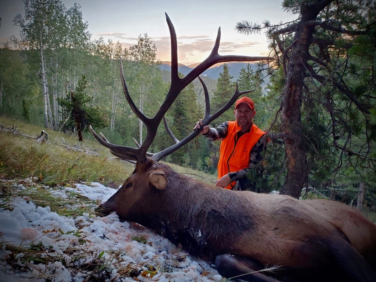 Brad hammered this stud 6x6 bull with his muzzleloader