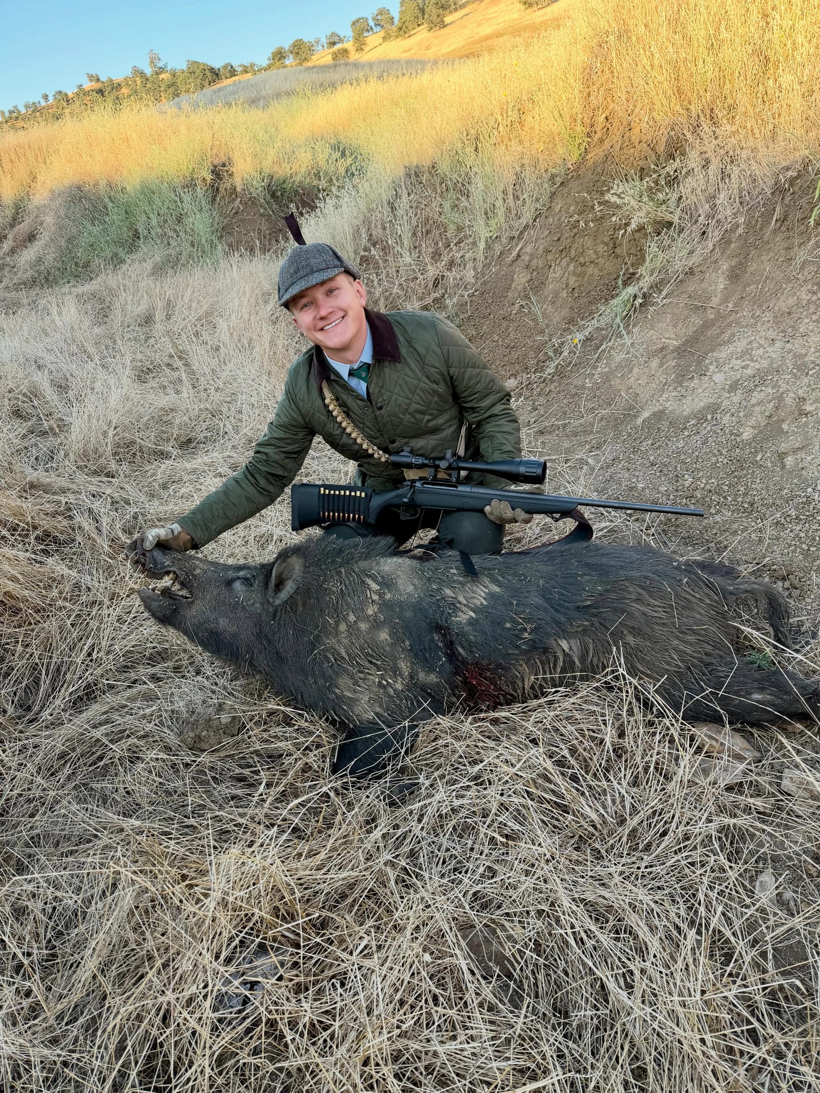 The boar that wanted to eat us - good shooting Leo!