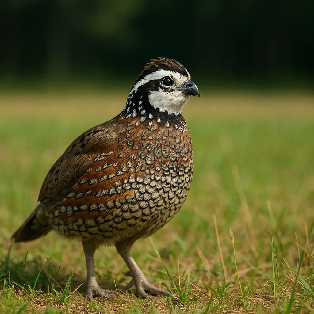 Bobwhite quail in the field