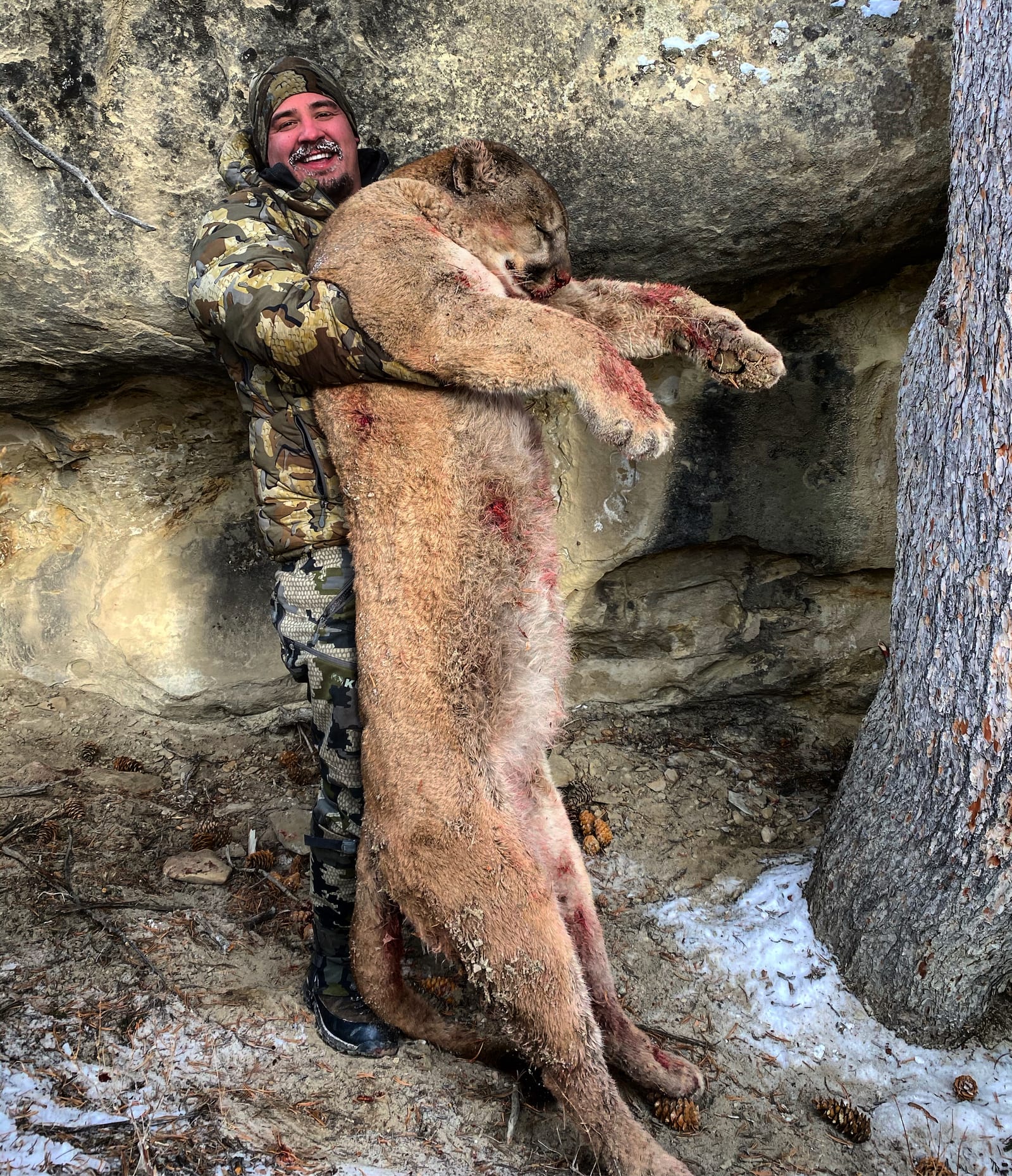 Wyoming guided mountain lion hunt with O'Brien Creek Outfitters