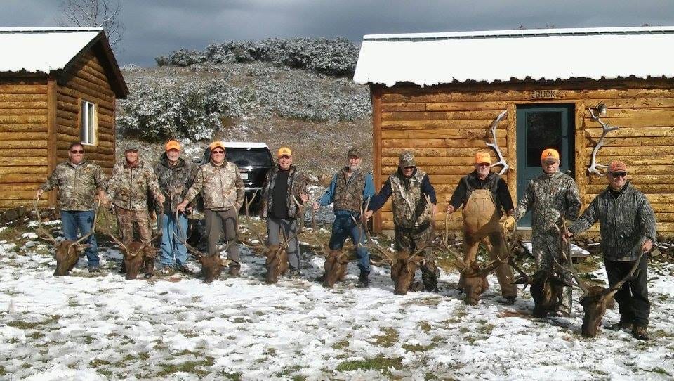 Hunters with all of their elk