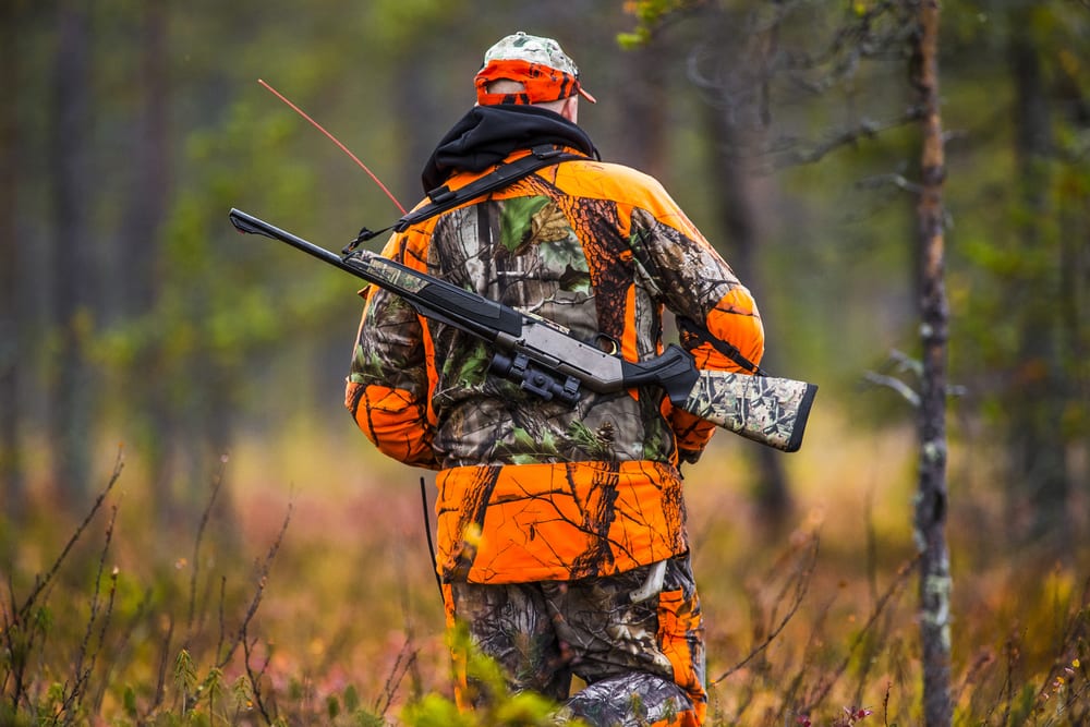 Hunter in camoflage in the woods