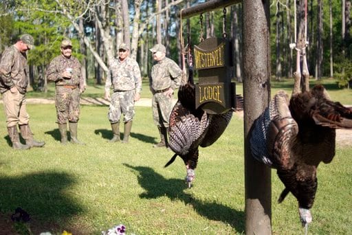 Hunters after turkey hunt at Westervelt Lodge